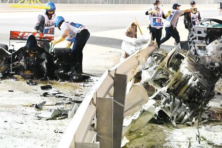 Grosjean-Crash - GP Bahrain 2020