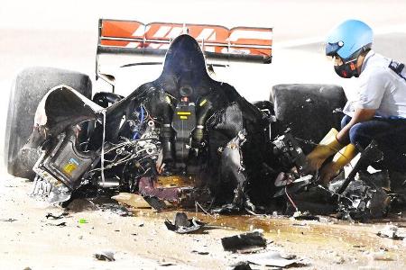 Grosjean-Crash - GP Bahrain 2020