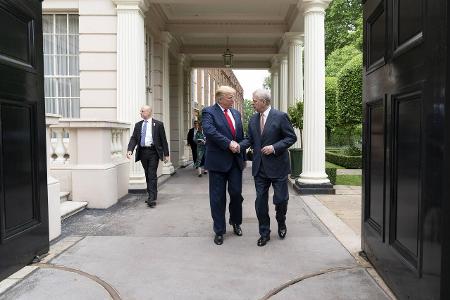 President Donald J. Trump is met by His Royal Highness Prin...