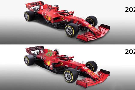 Ferrari SF21 - Ferrari SF1000 - F1-Auto - 2020/2021 - Vergleich