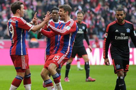 Der deutsche Rekordmeister zeigt im Februar 2015 kein Mitleid und ballert den HSV mit 8:0 aus dem Stadion. Nach einem halbwe...