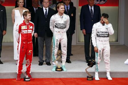 Sebastian Vettel - Nico Rosberg - Lewis Hamilton - Formel 1 - GP Monaco - Sonntag - 24. Mai 2015