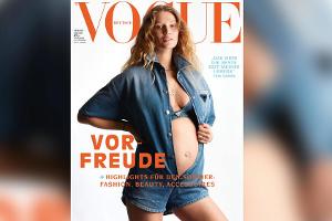 Schwangere Toni Garrn posiert mit nacktem Babybauch für die "Vogue"