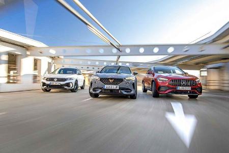 Cupra Formentor VZ 2.0 TSI, Mercedes-AMG GLA 35, VW T-Roc R Cupra Formentor VZ 2.0 TSI, Mercedes-AMG GLA 35, VW T-Roc R