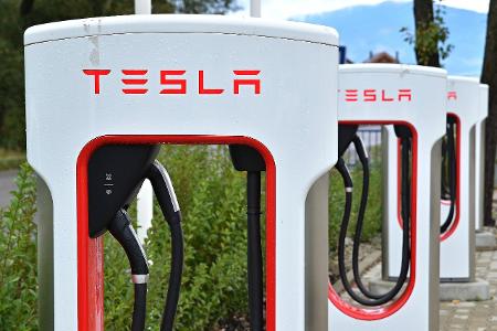Tesla charging station for electric cars in Liptovsky Mikula...