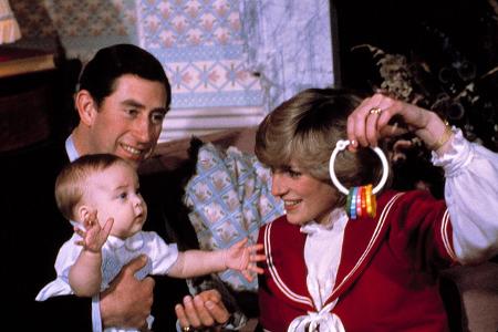 Prince Charles, Prince William, Princess Diana, c. 1983 Cour...