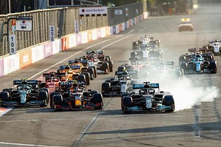Vettel - Perez - Hamilton - GP Aserbaidschan 2021 - Baku - Rennen