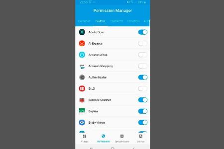 Für alle, die eine ältere Android-Version ohne Berechtigungsübersicht nutzen, stellt die App „Permission Manager“ eine inter...