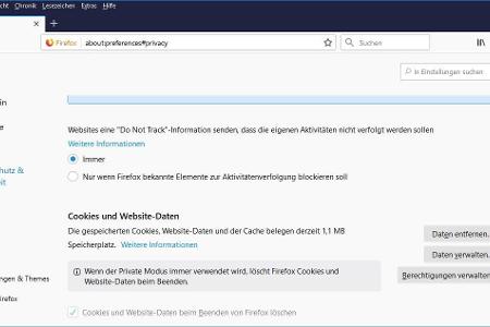 Einzelne Cookies löschen Sie in Firefox unter 