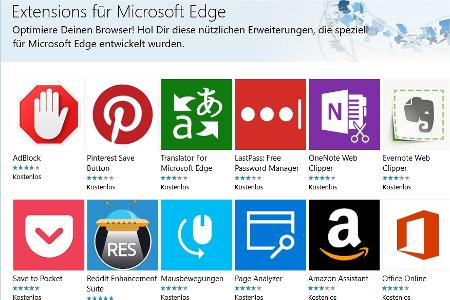 Für den mit Windows 10 neu eingeführten Edge Browser stehen auch Monate nach dessen Start kaum Erweiterungen zur Verfügung.