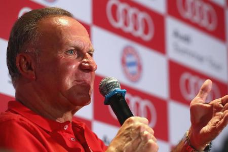 'Ich ziehe meinen Hut und sage Champs-Elysees.' (Rummenigge gratuliert Franck Ribéry zu seinem 100. Bayern-Tor)