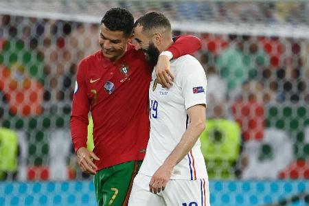 Benzema und Ronaldo gratulieren sich zu EM-Doppelpacks Benzema und Ronaldo gratulieren sich zu EM-Doppelpacks
