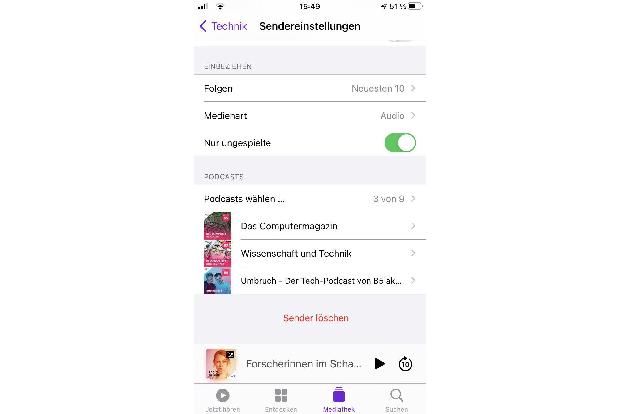 Für einen Sender gruppiert man beispielsweise thematisch passende Podcasts.