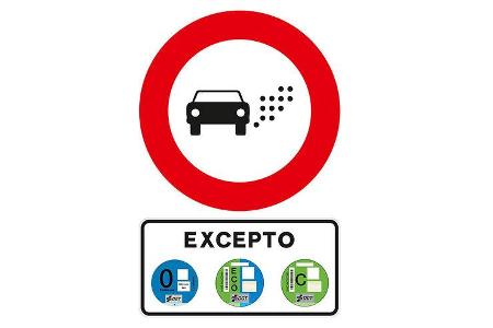 Verkehrsschild Umweltzone Spanien