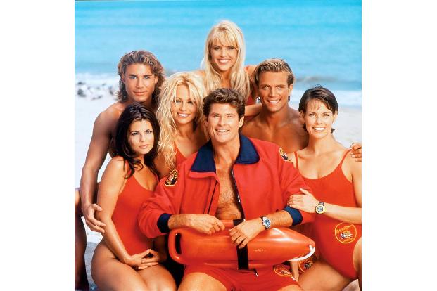 L-R Yasmine Bleeth, Jaason Simmons, Pamela Anderson, Gena L...
