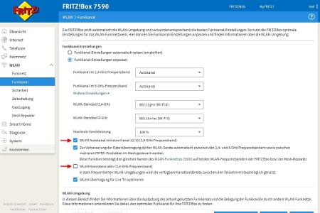 Mit höchstens einem WLAN-Nachbarn können Sie die WLAN-Koexistenz abschalten. Bei Nutzung des Autokanals sollten Sie Kanal 12...