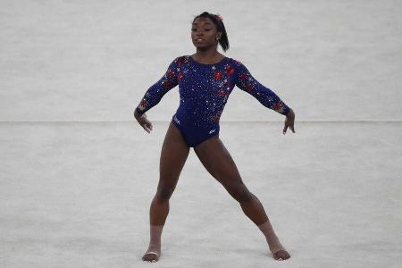 Simone Biles bei einem ihrer Wettkämpfe.