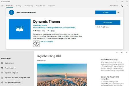 Die App Dynamic Theme erweitert die Desktop- und Sperrbildschirmeinstellungen von Windows 10 um zusätzliche Funktionen.