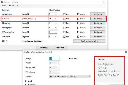 Windows 10 bietet keine Möglichkeit, die Systemschrift einfach zu ändern. Das Tool Alternate Fontsizer sorgt für Abhilfe.