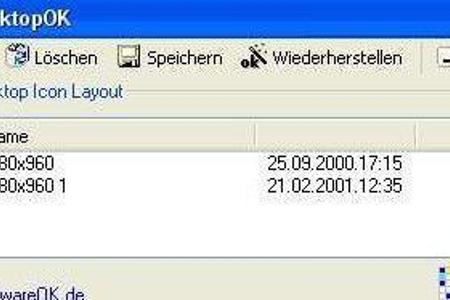 DesktopOK - Aktuelle Anordnung von Desktopsymbolen speichern.