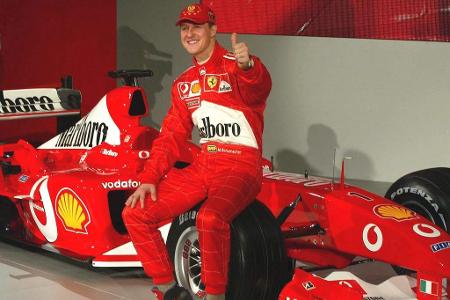 Zwischen 2001 und 2004 entwickelt sich das Duo Schumacher/Ferrari zu einem unschlagbaren Gespann. Der Deutsche fährt Sieg um...