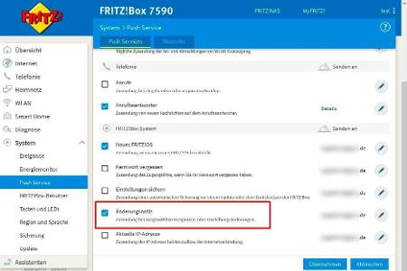 Wenn Sie die Option „Änderungsnotiz“ aktivieren, werden Sie per Mail informiert, sobald ein neues, noch unbekanntes Netzwerk...