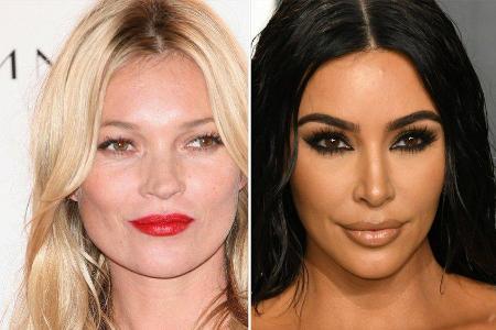 Kate Moss (l.) macht für Kim Kardashians Unterwäsche-Label Werbung.