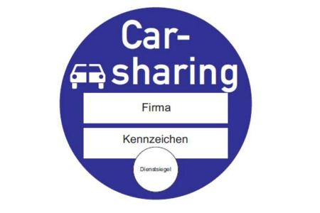 Verkehrszeichen Carsharing Plakette