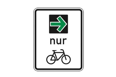 Verkehrszeichen Grüner Pfeil Radfahrer