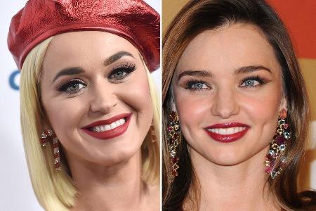 Katy Perry (li.) und Miranda Kerr haben gemeinsam eine Yoga-Stunde verbracht.