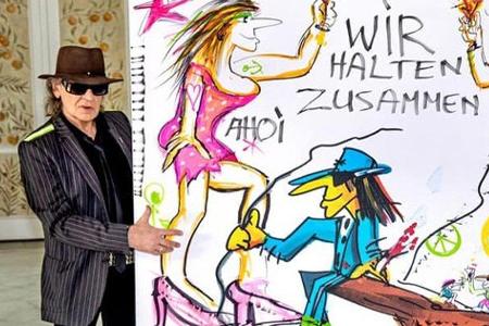 Das von Udo Lindenberg gemalte Kunstwerk wurde im Rahmen einer Spendenaktion der ARD versteigert. Das von Udo Lindenberg gemalte Kunstwerk wurde im Rahmen einer Spendenaktion der ARD versteigert.