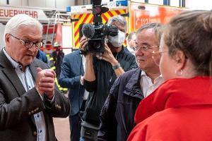 Bundespräsident Frank-Walter Steinmeier besucht Katastrophenregion