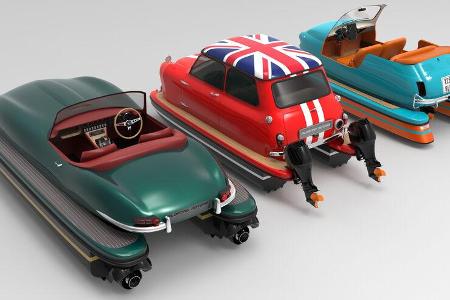 Floating Motors Oldtimer Klassiker Boot Katamaran Render