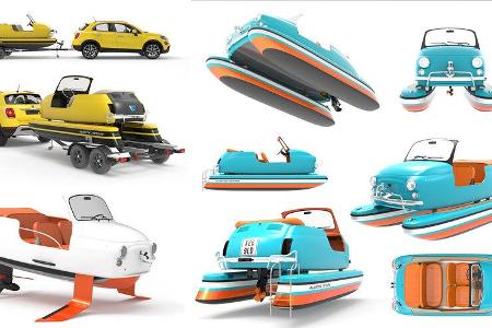 Floating Motors Oldtimer Klassiker Boot Katamaran Render