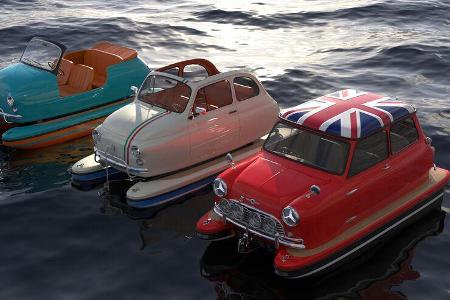 Floating Motors Oldtimer Klassiker Boot Katamaran Render