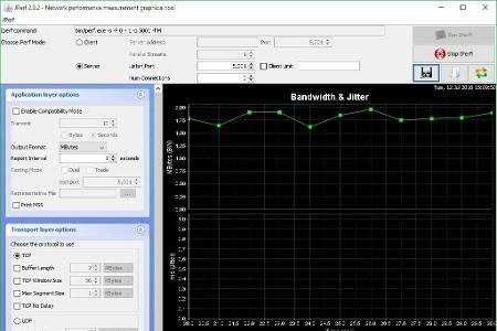 Das kostenlose Tool Jperf schickt Datenpakete möglichst schnell zu einem Server.