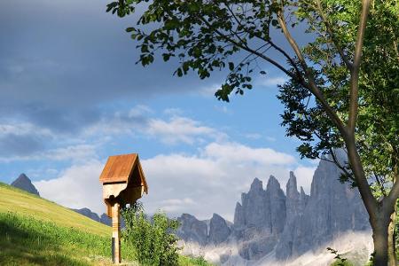 Am Ende des Tierser Tals stehen Sie vor dem Rosengarten, einem der imposantesten Bergmassive der Dolomiten.