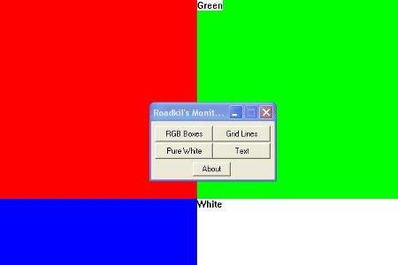 Roadkil’s Monitor Test: Der Monitor wird ausführlich auf Darstellungsfehler getestet.