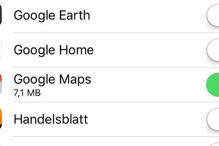 Datenverbrauch von Google Maps.