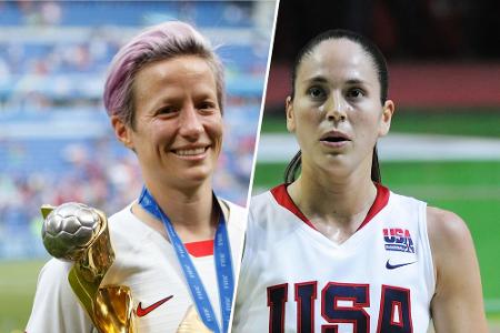 Auch Fußball-Weltmeisterin Megan Rapinoe (l.) und ihre Partnerin, Profi-Basketballerin Sue Bird, wollen heiraten. 