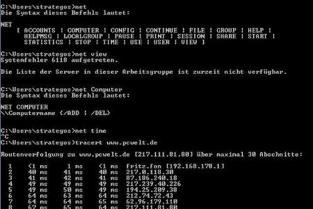 Um Datenpakete zu verfolgen, bietet sich der Befehlt „tracert“ an.
