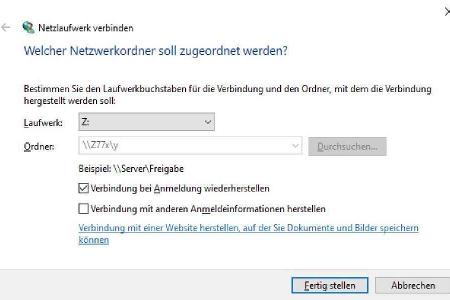 Auf Netzwerkfreigaben besonders schnell zugreifen