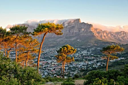 Zurück in luftige Höhen, auf den Signal Hill. Er ist Teil des Tafelberg-Massivs und 350 Meter hoch. Der Signal Hill bietet e...