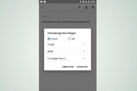 Google Notizen erinnert am richtigen Ort und somit zur richtigen Zeit an anstehende Aufgaben.