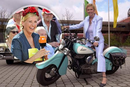 ZDF - Fernsehgarten. Moderatorin Andrea Kiwi Kiewel w�hrend ...