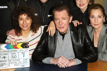 Maria Ketikidou, Jan Fedder und Saskia Fischer. Fototermin ...
