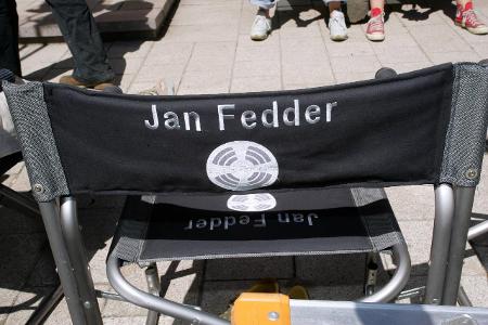 Stuhl von Schauspieler Jan Fedder GER am Rande der Dreharbe...