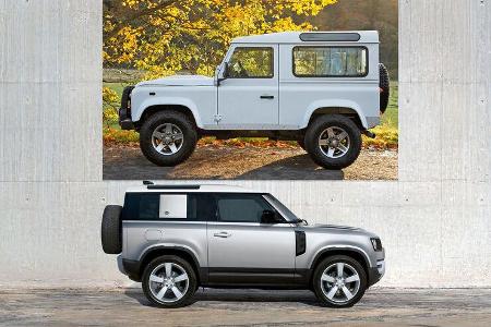Land Rover Defender Generationen-Vergleich alt gegen neu