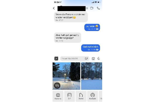 Bilder und Emoticons lassen sich genauso schnell wie in Whatsapp einbauen und versenden.