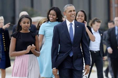 Michelle Obama dankte ihrem Ehemann Barack Obama, dem Vater ihrer Töchter Sasha und Malia: 